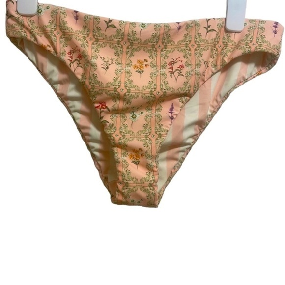 Aguabendita x Target Danny Floral Stripe Print Reversible Bikini Bottoms New XXL - Picture 1 of 6